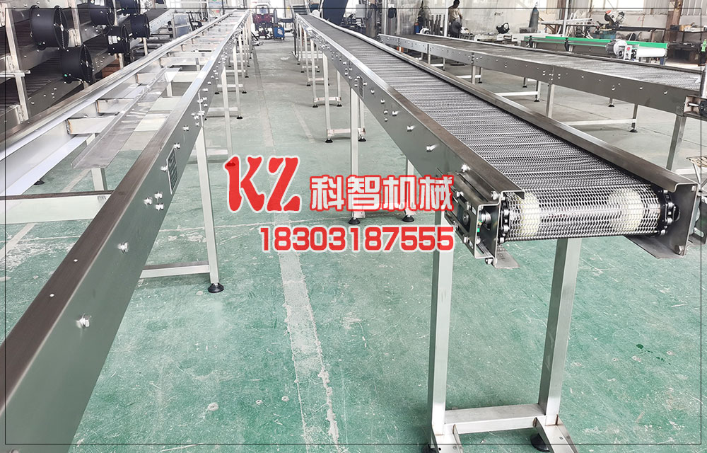 杏子罐頭生產(chǎn)線網(wǎng)帶輸送機(jī)與轉(zhuǎn)彎輸送機(jī)的應(yīng)用